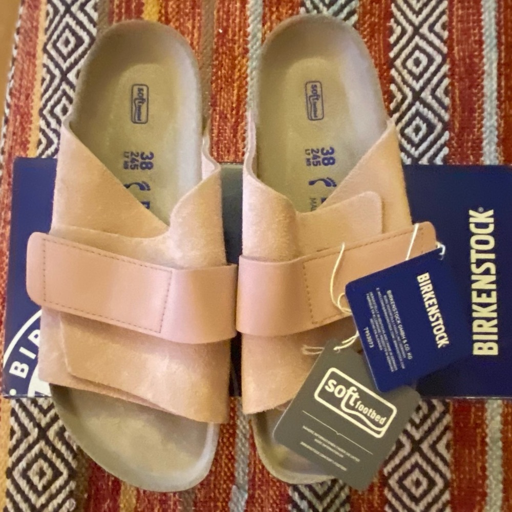 BIRKENSTOCK GERMANY SOFT FOOTBED KYOTO UNISEX SZ 38 EU/ 7-7.5 US IN SOFT PINK - Picture 2 of 15